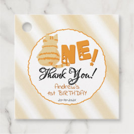 Cute Fat Orange Cat 1st Birthday Geschenkanhänger