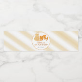 Cute Fat Orange Cat 1st Birthday Wasserflaschenetikett (Einzelnes Label)