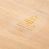 Cute Fat Orange Cat Baby Shower Acrylic Invitation Acryleinladungen (Ablage )