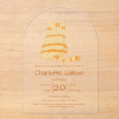 Cute Fat Orange Cat Baby Shower Acrylic Invitation Acryleinladungen (Vorderseite)