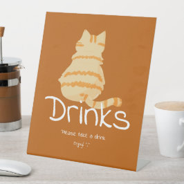 Cute Fat Orange Cat Baby Shower Drinks Sockelschild