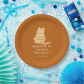 Cute Fat Orange Cat Baby Shower Pappteller (Party)