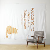 Cute Fat Orange Cat Baby Shower Photo Backdrop Wandteppich (Beispiel (Horizontal))