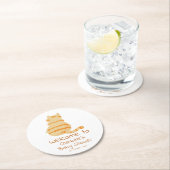 Cute Fat Orange Cat Baby Shower Runder Pappuntersetzer (Vor Ort)