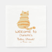 Cute Fat Orange Cat Baby Shower Serviette (Vorderseite)