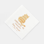 Cute Fat Orange Cat Baby Shower Serviette (Ecke)