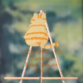 Cute Fat Orange Cat Baby Shower Welcome Acrylschild (Neutral)