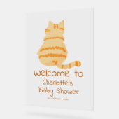 Cute Fat Orange Cat Baby Shower Welcome Acrylschild (Winkel)