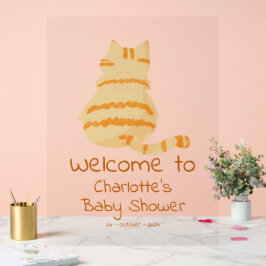 Cute Fat Orange Cat Baby Shower Welcome Acrylschild