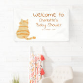 Cute Fat Orange Cat Baby Shower Welcome Banner (Insitu)
