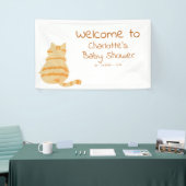 Cute Fat Orange Cat Baby Shower Welcome Banner (Messeveranstaltung)