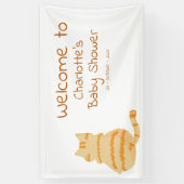 Cute Fat Orange Cat Baby Shower Welcome Banner (Vertikal)