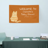 Cute Fat Orange Cat Baby Shower Welcome Banner (Messeveranstaltung)