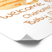 Cute Fat Orange Cat Baby Shower Welcome Sign Poster (Ecke)