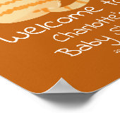 Cute Fat Orange Cat Baby Shower Welcome Sign Poster (Ecke)