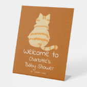Cute Fat Orange Cat Baby Shower Welcome Sockelschild (Vorderseite)