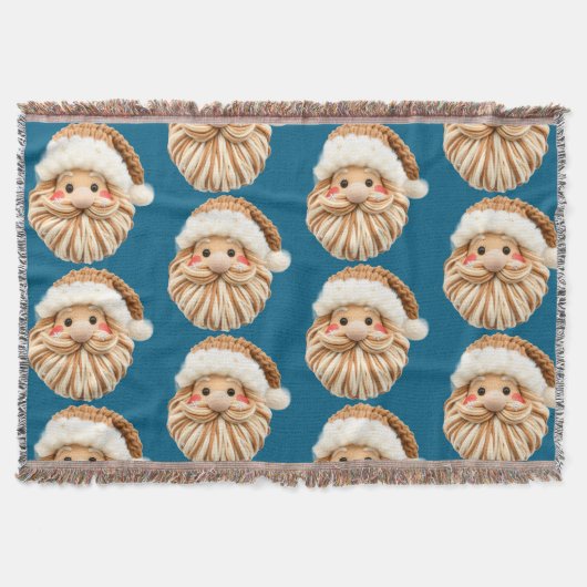 Cute Faux Yarn Christmas Santa crochet Decke (Vorderseite)
