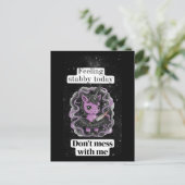 Cute Feeling Stabby Purple Unicorn Don't Mess With Postkarte (Stehend Vorderseite)