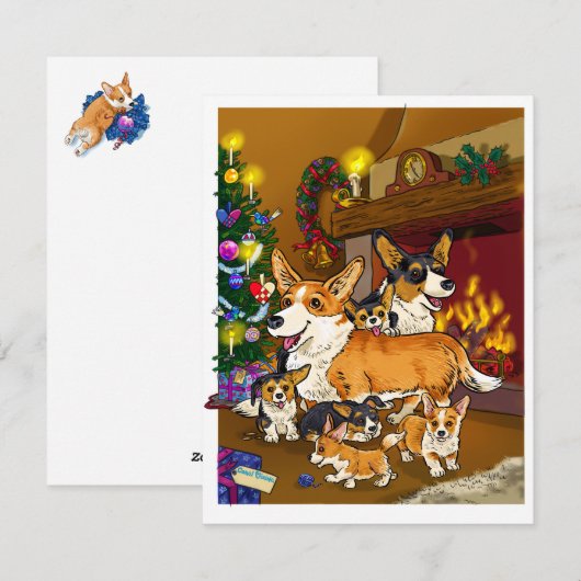 Cute Feiertagskarte (Vorne/Hinten)