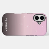 Cute Feminine Pink Black Ombre Personalized Case-Mate iPhone Hülle (Rückseite (Horizontal))