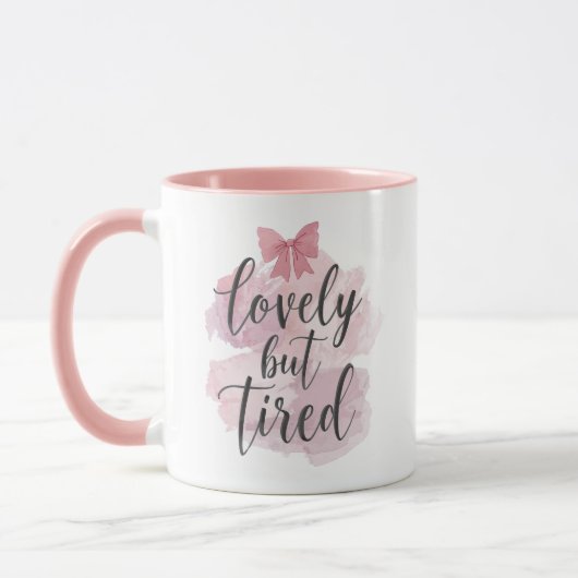 Cute Feminine Pink Bow Graphic Tasse (Links)