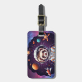 Cute Ferret Astronaut in Space Gepäckanhänger (Vorderseite vertikal)