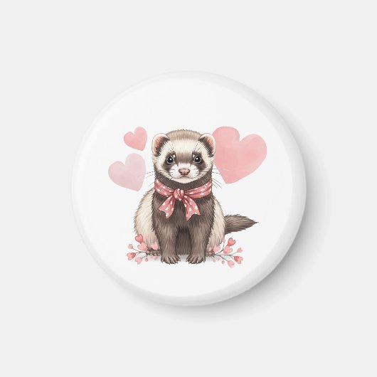Cute Ferret Kawaii Pet Animal Locker Decoration Magnet (Vorne)