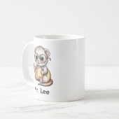 Cute Ferret Reading Book Custom Kaffeetasse (Vorderseite Links)