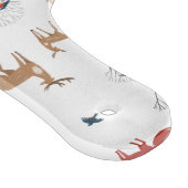 Cute Festive Animals Winter Christmas Pattern. Schneidebrett (Ecke)