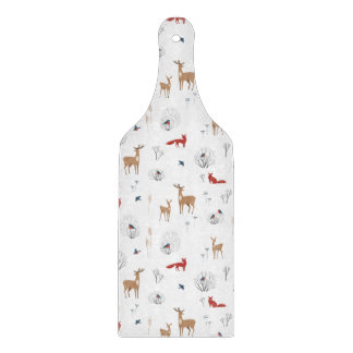 Cute Festive Animals Winter Christmas Pattern. Schneidebrett