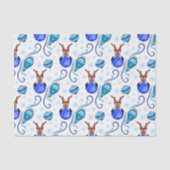 Cute Festive Blue Christmas Reindeer Seidenpapier (Vorderseite)