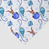 Cute Festive Blue Christmas Reindeer Seidenpapier (Ausschnitt)