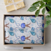 Cute Festive Blue Christmas Reindeer Seidenpapier (Geschenk)