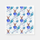 Cute Festive Blue Christmas Reindeer Serviette (Vorderseite)