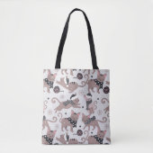 Cute Festive Cat Christmas Pattern Tasche (Vorderseite)