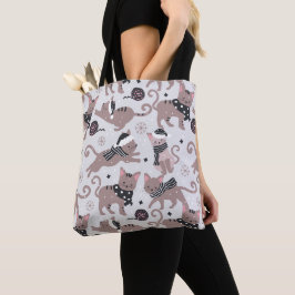 Cute Festive Cat Christmas Pattern Tasche