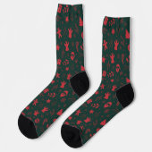 Cute Festive Christmas Holiday Socken (Linkes Detail)