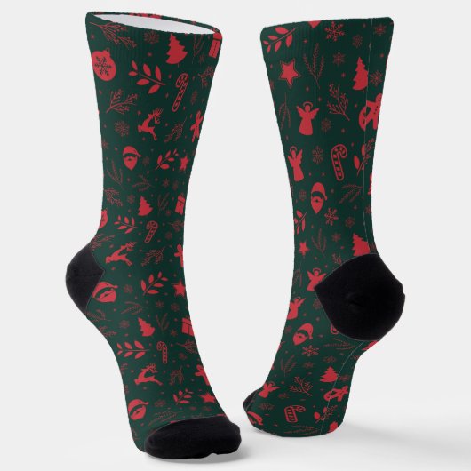 Cute Festive Christmas Holiday Socken (Gewinkelt)