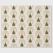 Cute Festive Christmas Tree Print Gift Wrapping Geschenkpapier (Flach)