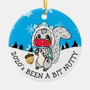 Cute Festive Eichhörnchen 2020 ist ein verrücktes  Keramik Ornament