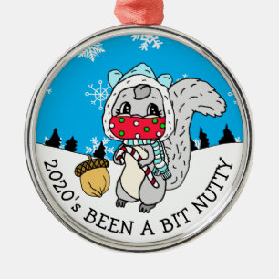 Cute Festive Eichhörnchen 2020 ist ein verrücktes  Ornament Aus Metall
