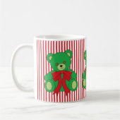 Cute Festive Green Teddy Bear Christmas Mug Kaffeetasse (Links)