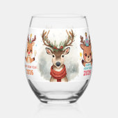 cute festive happy new year 2026 champagne glass weinglas ohne stiel (Rückseite)