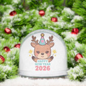 cute festive happy new year 2026 snow globe schneekugeln (Weihnachten)