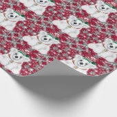 Cute festive holiday Polar bear glitter snowflakes Geschenkpapier (Ecke)