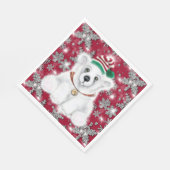 Cute festive holiday Polar bear glitter snowflakes Serviette (Ecke)
