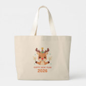 cute festive new year 2026 tote bag jumbo stoffbeutel (Rückseite)