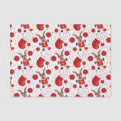 Cute Festive Red Christmas Reindeer Seidenpapier (Vorderseite)