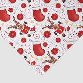 Cute Festive Red Christmas Reindeer Seidenpapier (Ausschnitt)