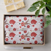 Cute Festive Red Christmas Reindeer Seidenpapier (Geschenk)